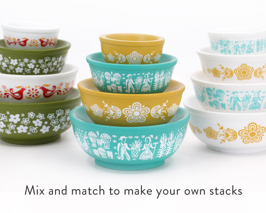 Stackable Miniature Pyrex Bowls