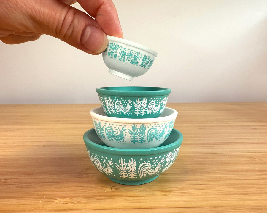 Stackable Miniature Pyrex Bowls