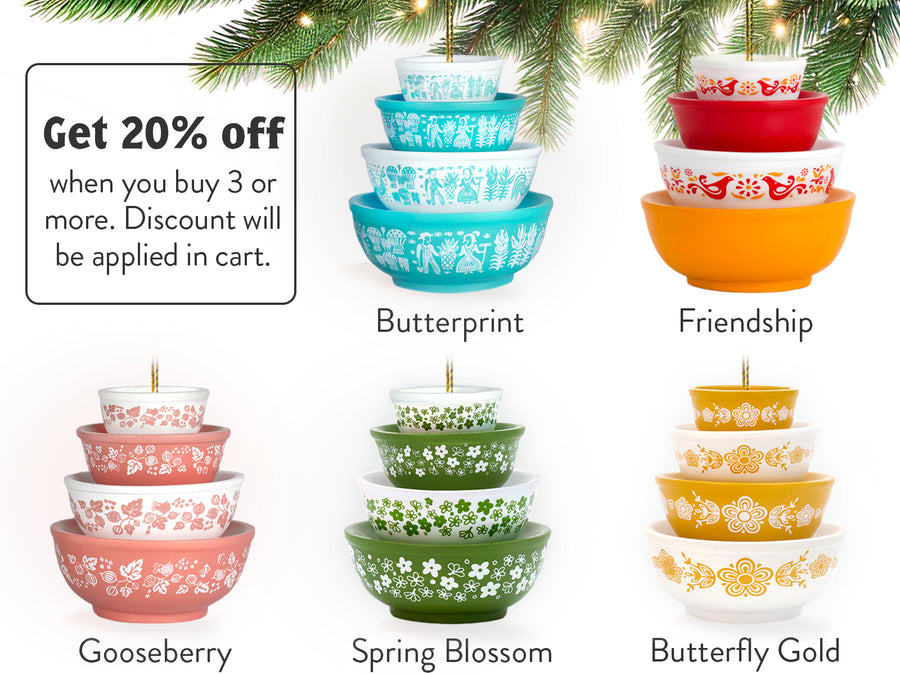 Miniature Pyrex Bowl Stack Ornament