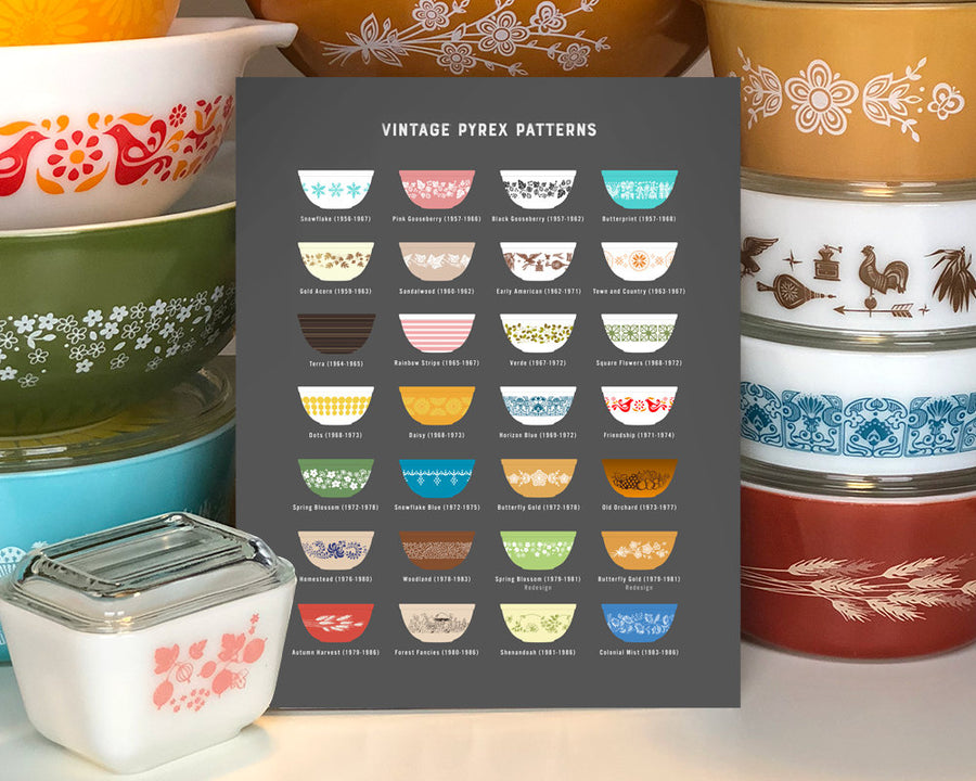 Vintage Pyrex Patterns Chart