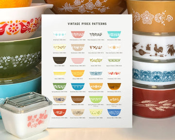 Vintage Pyrex Patterns Chart – White