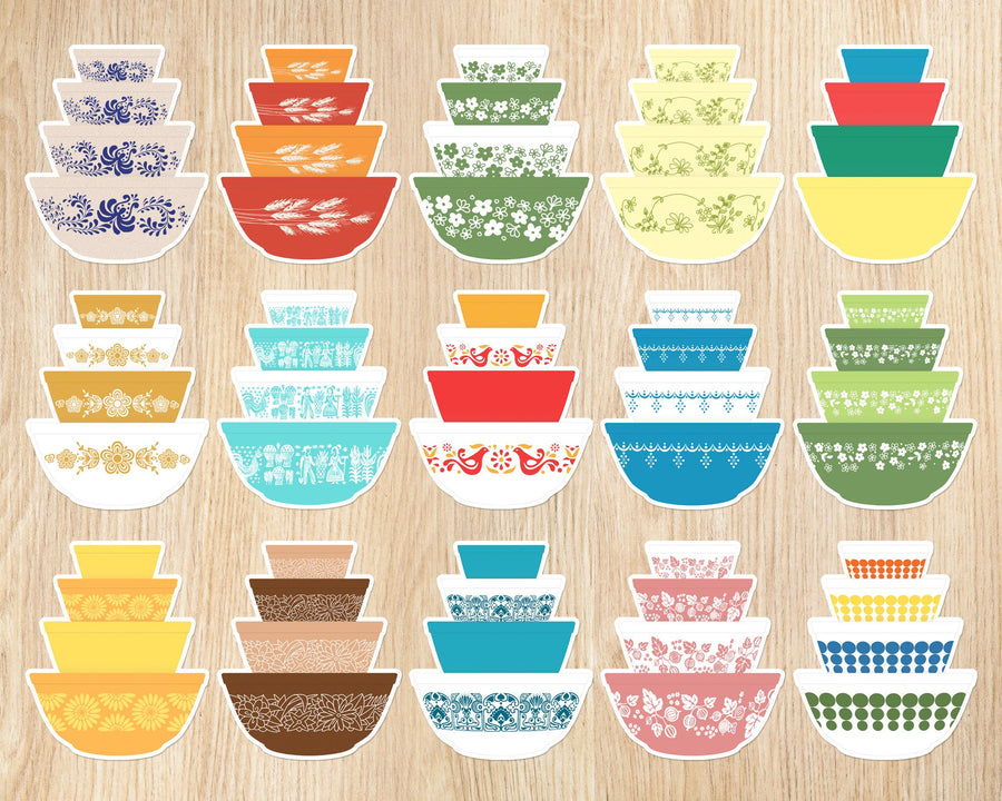 Pyrex Mixing Bowl Stickers