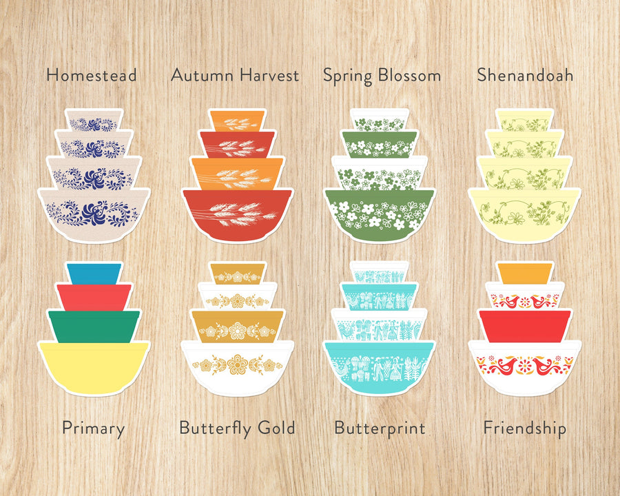 Pyrex Mixing Bowl Stickers