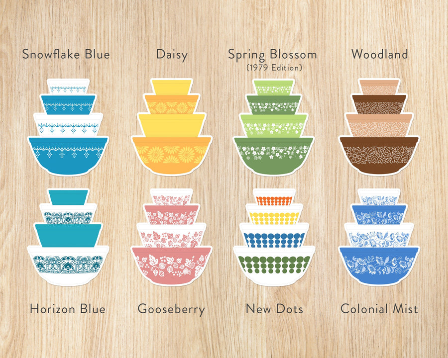 Pyrex Mixing Bowl Stickers