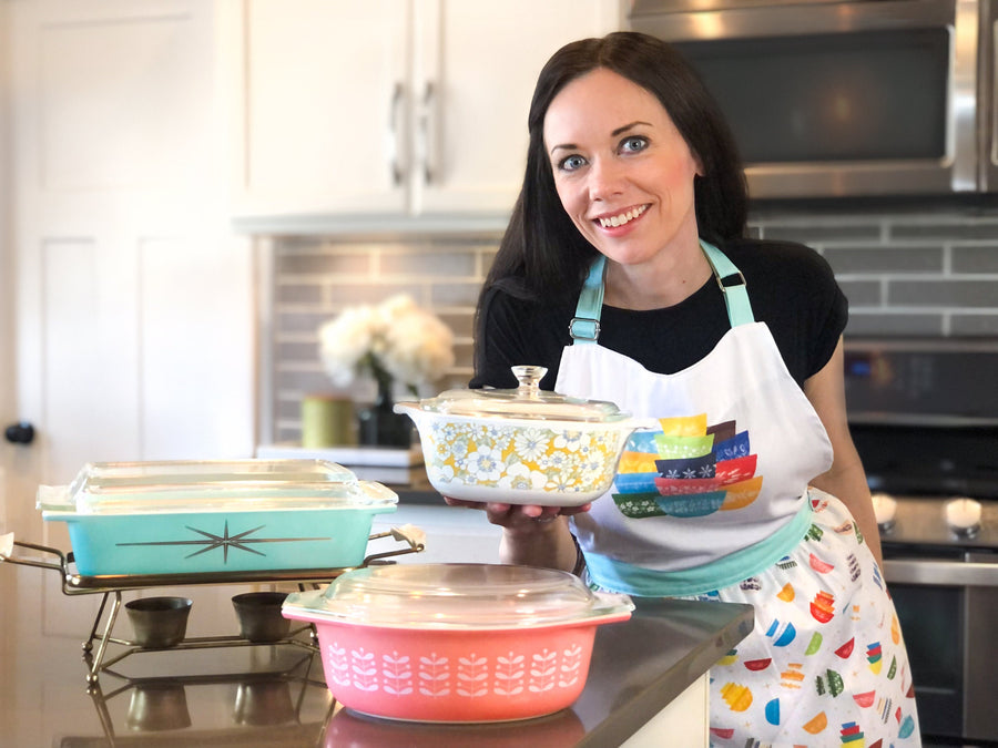 Pyrex Sparkle Cotton Apron with Pocket and Adjustable Neckband