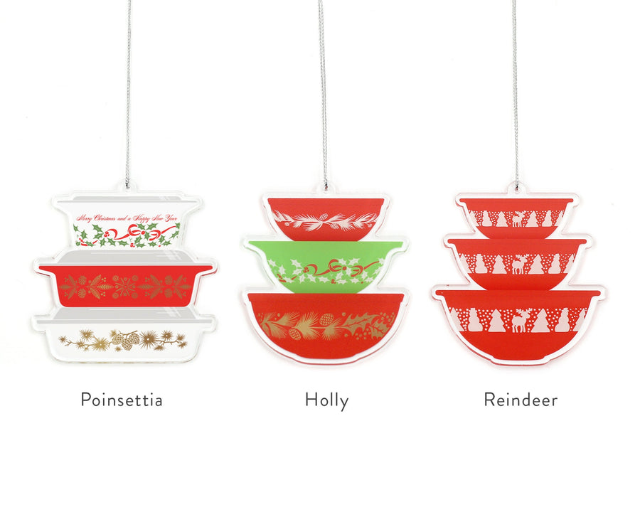 Double-sided Christmas Pyrex Ornaments