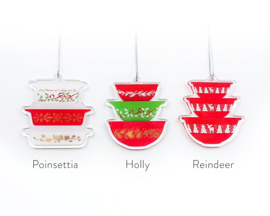 Double-sided Mini Christmas Pyrex Ornaments