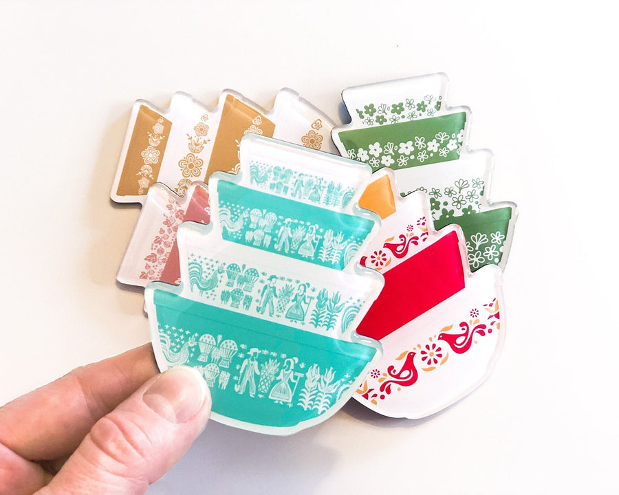 Acrylic Pyrex Mixing Bowl Magnets