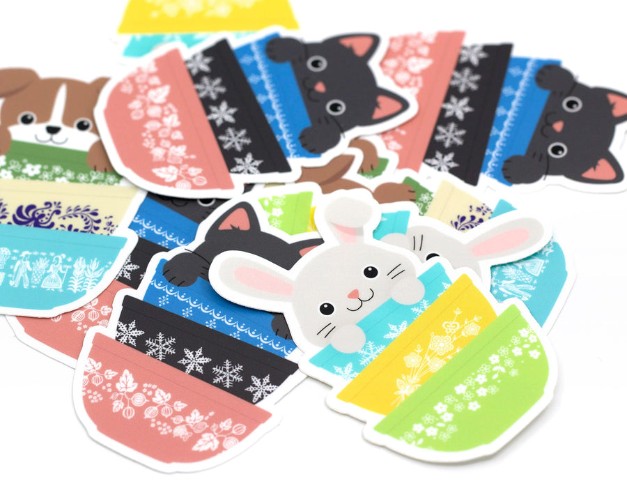 Pyrex Mixing Bowl Furry Friends Stickers