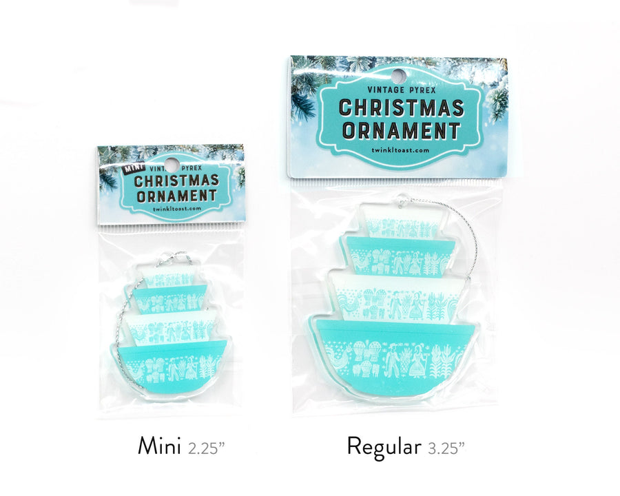 Double-sided Mini Pyrex Christmas Ornaments