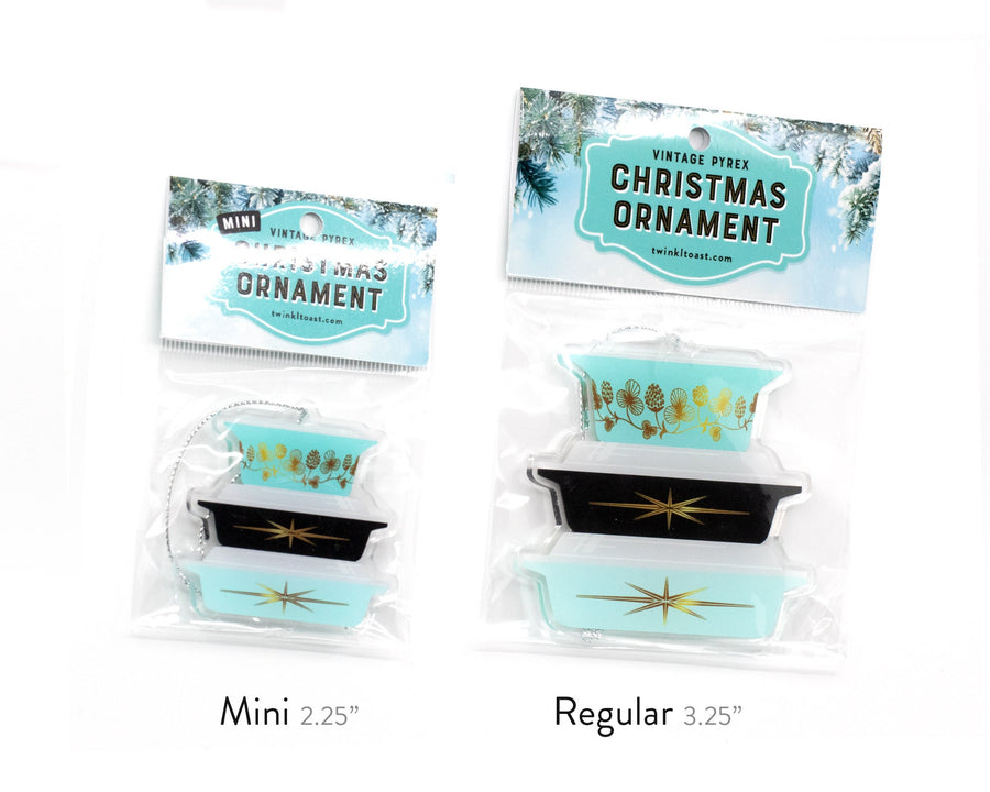 Double-sided Mini Rare Pyrex Christmas Ornaments