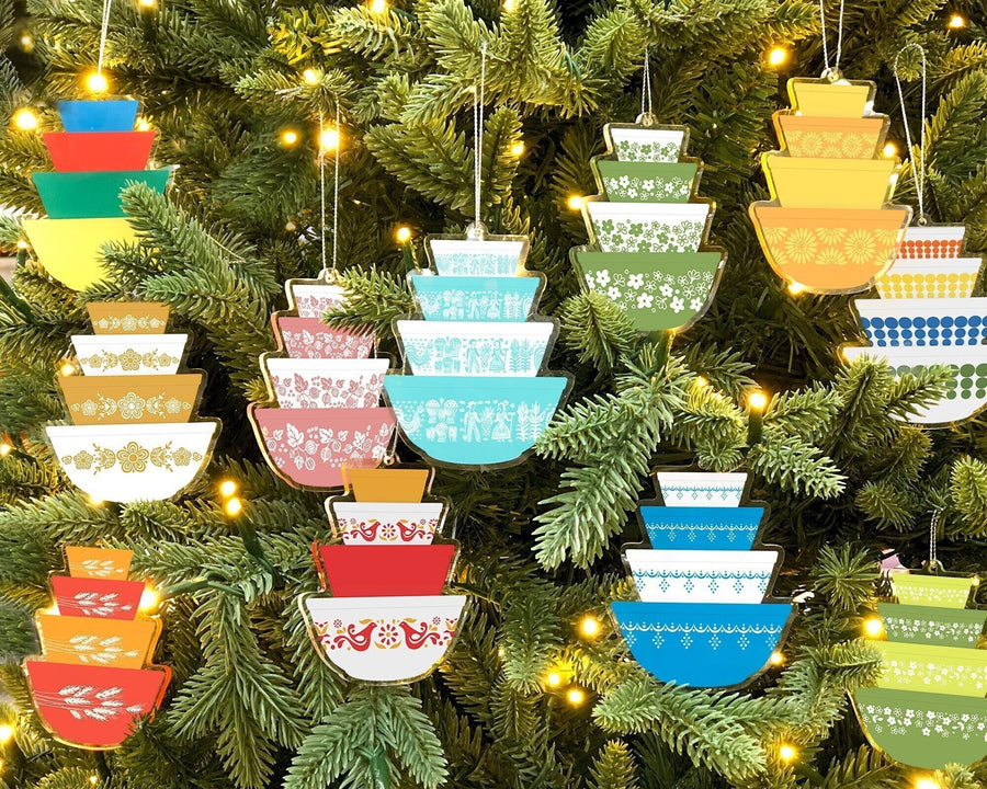 Double-sided Pyrex Christmas Ornaments