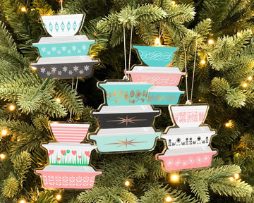 Double-sided Rare Pyrex Ornaments