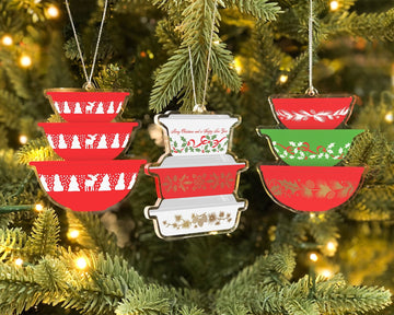 Double-sided Christmas Pyrex Ornaments