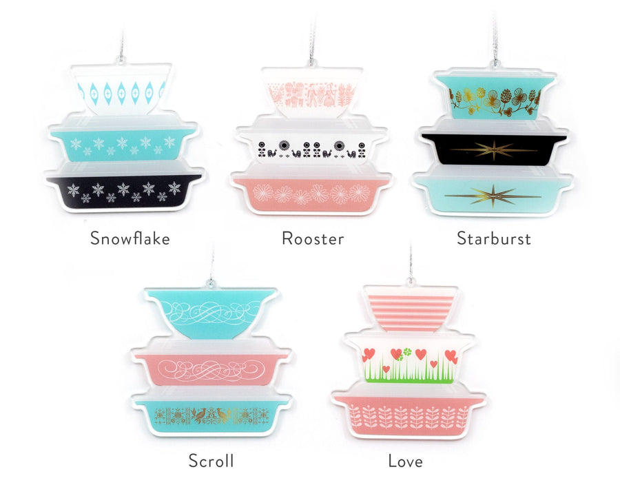 Double-sided Rare Pyrex Ornaments