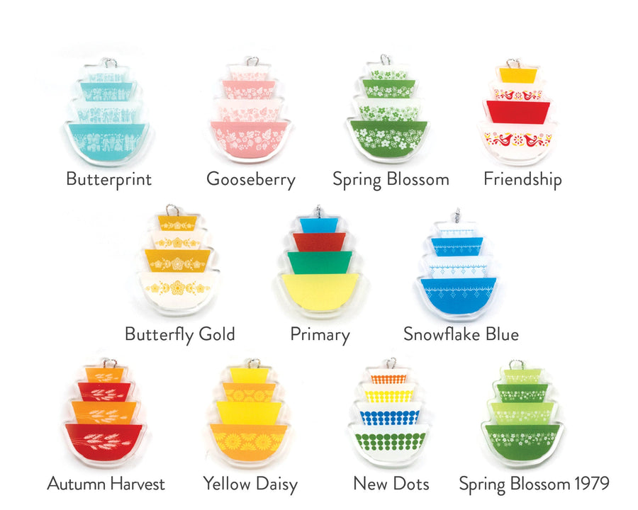 Double-sided Mini Pyrex Christmas Ornaments