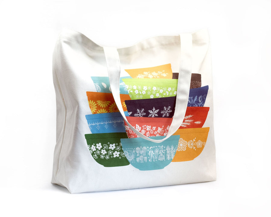 NOW WITH POCKET! Large Pyrex Bowls Tote Bag