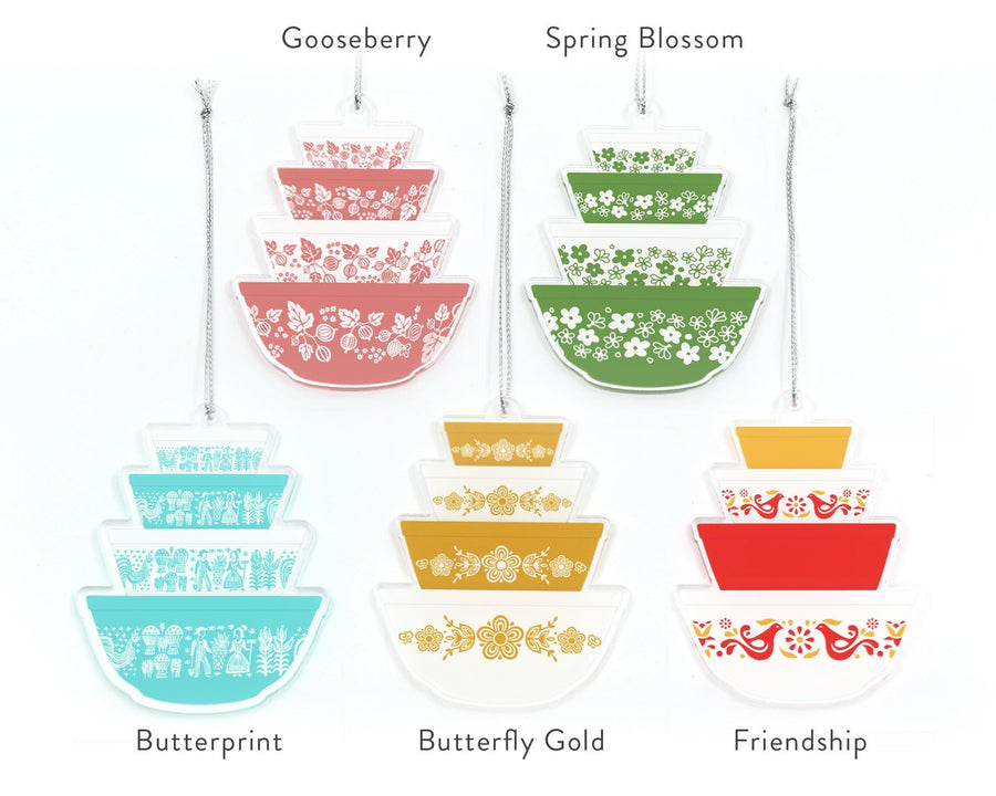 Double-sided Pyrex Christmas Ornaments