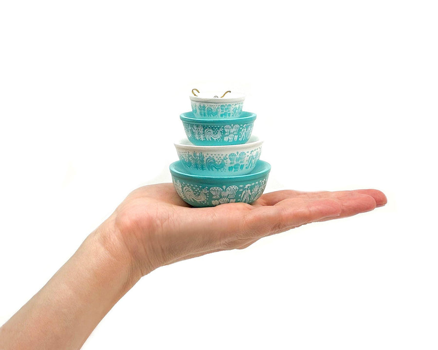 Miniature Pyrex Bowl Stack Ornament