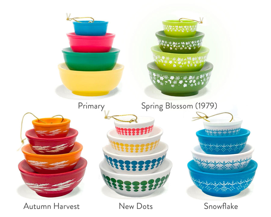 Miniature Pyrex Bowl Stack Ornament