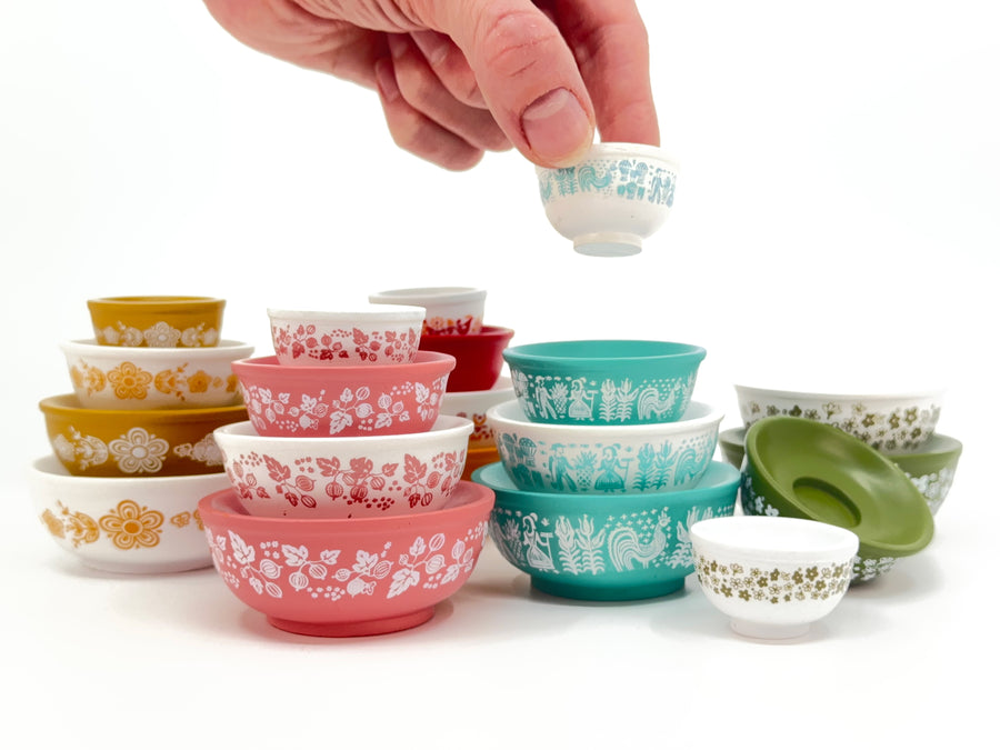 Stackable Miniature Pyrex Bowls