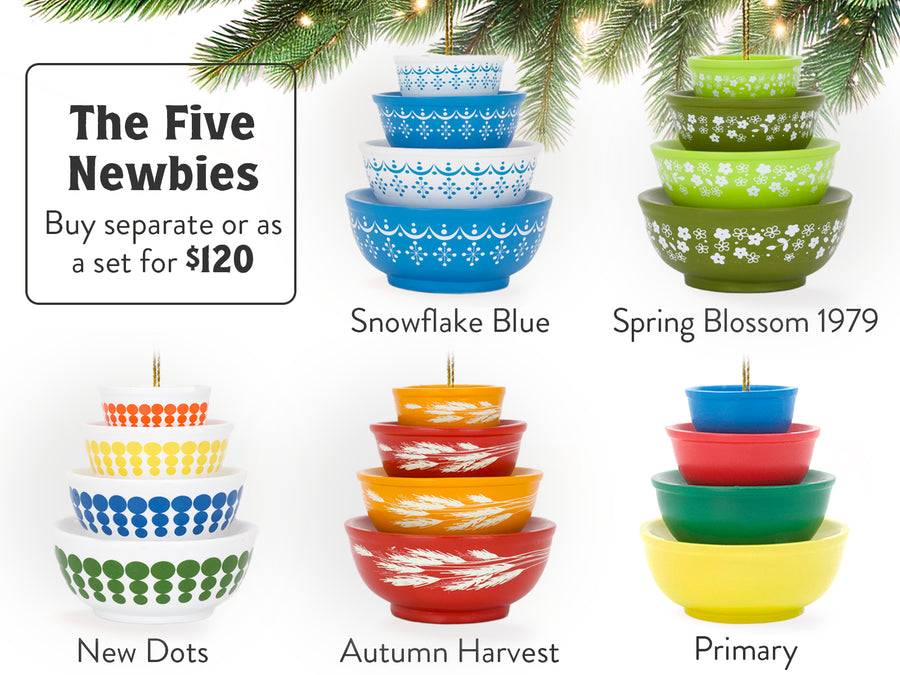 Miniature Pyrex Bowl Stack Ornament