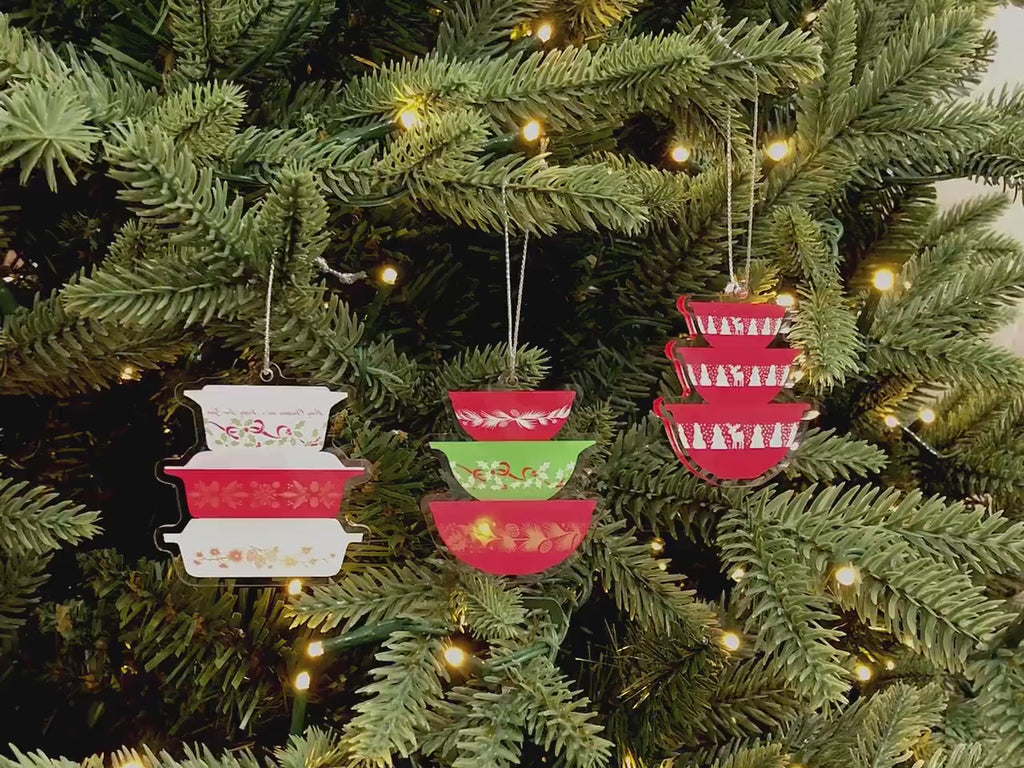 Mini Christmas Pyrex Ornaments