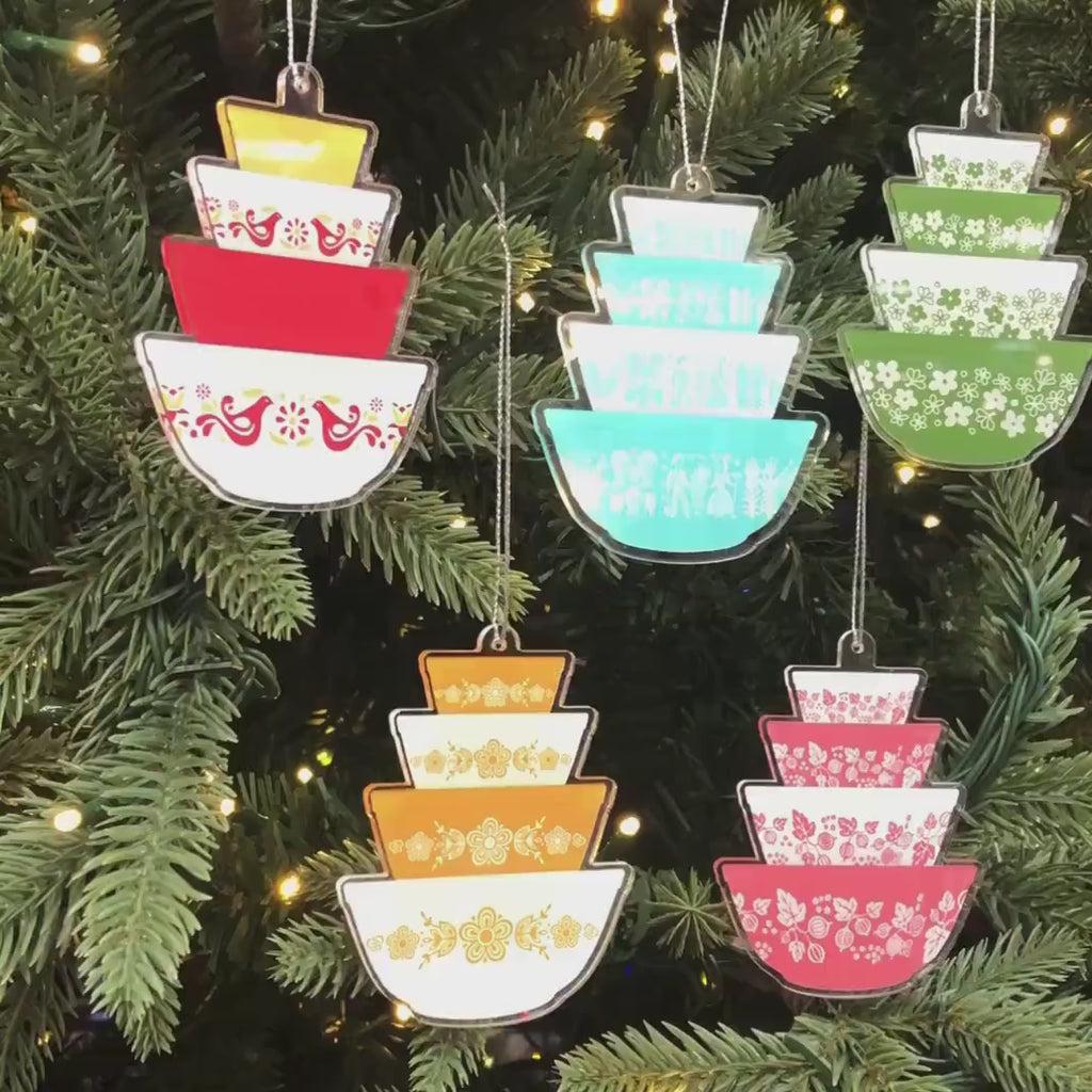 Double-sided Pyrex Christmas Ornaments